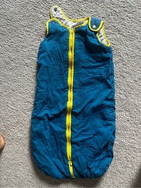 Teal Sleep Sack with Yellow Trim - Baby Wearable Blanket